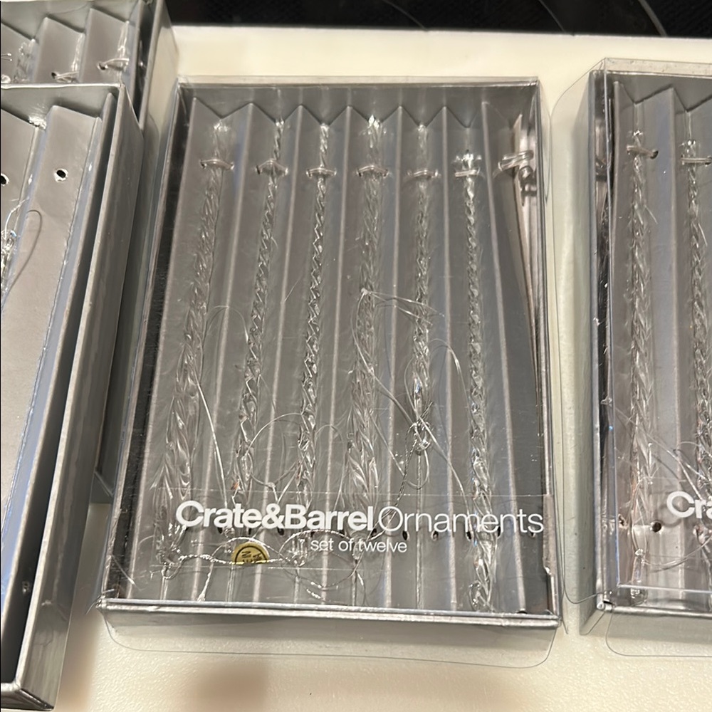 Crate&Barrel Silver Ornament Collection